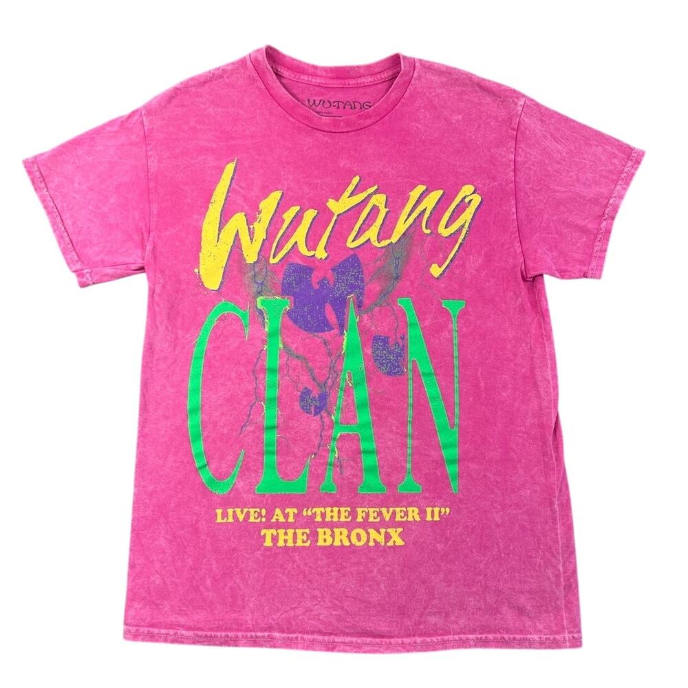 Wu-Tang Clan Live at The Fever II Bronx Graphic T-Shirt Pink Acid Wash - M